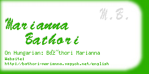 marianna bathori business card